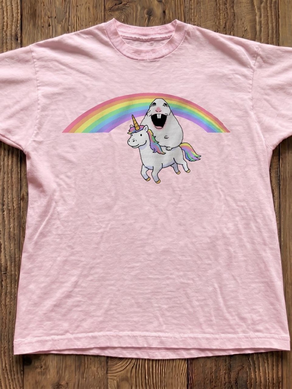 Light Pink happy hamster unicorn T shirt
